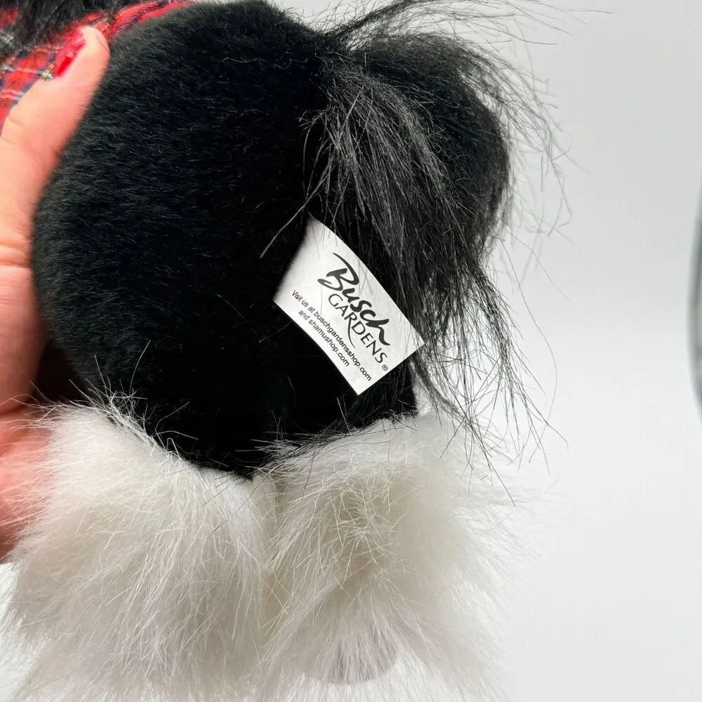 Busch Gardens Clydesdale Horse Stuffed Animal Black Horse White Legs Red Saddle